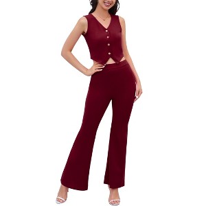 Casual Linen Womens 2 Piece Suits Waistcoat Custom Summer Linen Vest+Pant - 1 of 4