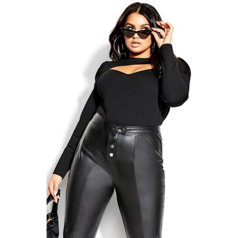 City Chic | Women’s Plus Size Peekaboo Bodysuit - Black - 20w : Target