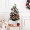 3ft Snow Flocked Christmas Tree, Small Artificial Christmas Tree with Base & 78 Lights, 8 Lighting Modes Hinged Xmas Tree, Christmas Decor - 2 of 4
