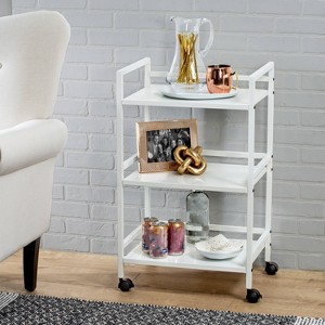 Honey-Can-Do 3-Tier Metal Rolling Cart White - 1 of 3