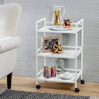 Honey-Can-Do 3-Tier Metal Rolling Cart White