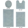 Edge Bath Rug 100% Premium Cotton Ultra-Soft Water Absorbent Tufted Solid Reversible 4 Piece Bathroom Rug Set for Machine Washable Bathmat - 2 of 2