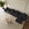 Modular Sectional Sofa Couch,Corduroy Couches with 6 Pillows for Living Room,Cushion Covers Removable& Washable - 2 of 4