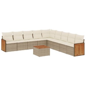 vidaXL Garden Sofa Set Beige - 1 of 4