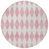 Pink And Ivory Geometric Washable Indoor Outdoor Area Rug - 4 of 4