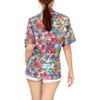 LA LEELA Hawaiian Shirts Womens Floral Summer Beach Party Blouses Shirt V Neck Blouse Short Sleeve Vacation Dress Shirts for Women - 4 of 4