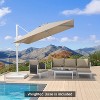 PURPLE LEAF Patio Umbrella White Cantilever Offset Umbrella Square Outdoor Umbrella with 360-degree Rotation for Garden Deck Pool - 2 of 4