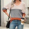 Clearlove Womens 2025 Fall Sweaters Long Sleeve Ribbed Knit Pullover V Neck Lightweight Crochet Top - 2 of 4