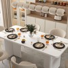 FUFU&GAGA Modern White Dining Table with Arch - Shaped Legs - Stylish Centerpiece for Your Dining Space - 4 of 4