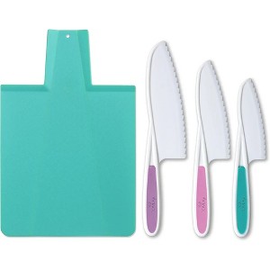 Tovla Jr. Kitchen Knife/Cutting Board Set Blue - 1 of 4