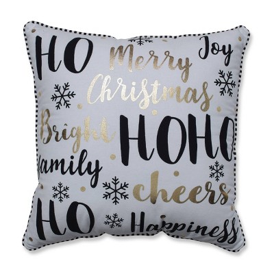 Metallic Sentiments Square Throw Pillow Gold - Pillow Perfect