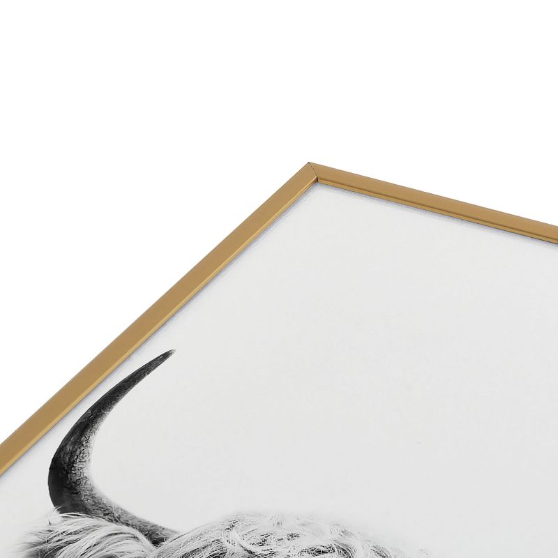 Sisi and Seb Peeking Highland Cow Metal Framed Art Print - Deny Designs, 3 of 5