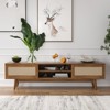 FURNIinspire TV Stands And Consoles Media Entertainment Center With Storage, Mid Century Modern TV Stand Console Cabinet, Beige, 15.6"*65"*18" - 2 of 4