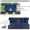 Outdoor Patio Rectangle Daybed with Retractable Canopy, Wicker Furniture Sectional Seating with Washable Cushions, Backyard, Porch - 4 of 4
