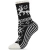Memoi Women's Embroidered Reindeer Sweater Knit Crew Socks - 4 of 4