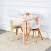 Dining Chairs Set Of 4, Clear Dining Chairs With 4 Oak Legs, Rotating Base 360 ° Rotation Armless Swivel Chair, Kitchen Dining Chair, White - 2 of 4