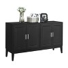 TIRAMISUBEST 4-Door Sideboard - Farmhouse Storage Cabinet with Door Shelves, Buffet Organizer for Living & Dining Room, Black - 4 of 4