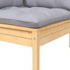 vidaXL Patio Corner Sofa with Gray Cushions Solid Pinewood - 4 of 4