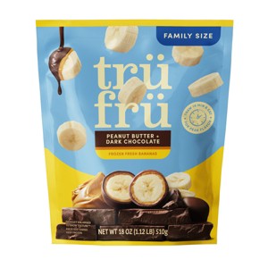 Tru Fru Frozen Fresh Bananas in Dark Chocolate and Peanut Butter - 18oz - 1 of 2