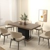 Rectangle Extendable Dining Table for 6–10 People, Solid Wood Kitchen Table with Thick Top and Wide Base, 62.99" to 78.74" Large-- Frevyn - 4 of 4