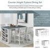 Whisen 5-piece Solid Wood Dining Table Set with Curved Wine Rack and 4 Upholstered Chairs - 4 of 4