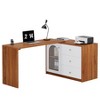 Resenkos Wooden Computer Desk with Storage Drawers, Home Office Furniture for Home and Office, Space-Saving Design, Brown Brown And White - 3 of 4