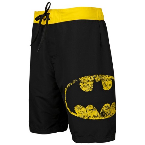 Batman Mens Batman Symbol Heather Black Board Shorts - XLarge (40-42)