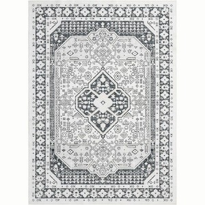 Oriental Vintage Bordered Area Rug - Non-Slip Ultra-Thin Washable Carpet for Living Room, Bedroom, Dining Room & Office - 1 of 4