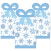 Big Dot of Happiness Blue Snowflakes - Square Favor Gift Boxes - Winter Holiday Party Bow Boxes - Set of 12 - 2 of 4