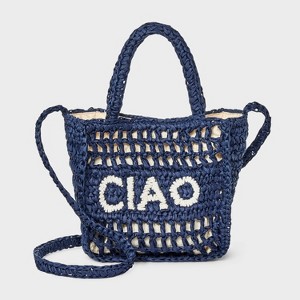 Top Handle Crochet Tote Handbag - Universal Thread™ - 1 of 4