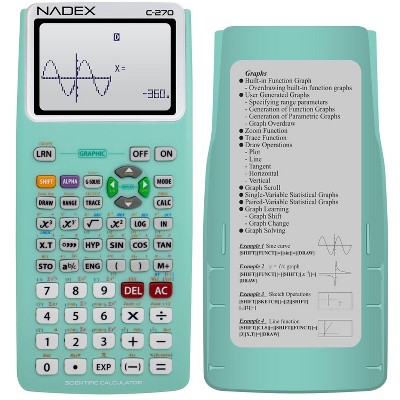 Nadex Coins™ C-270 Scientific Calculator with Black and White Graph Functions, Battery Powered