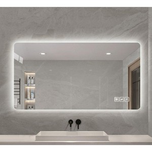 NicBex LED Bathroom Mirror,Anti-Fog Vanity Mirrors for Wall,3 Colors Dimmable,Bathroom Mirrors for Over Sink Horizontal/Vertical,Silver - 1 of 4