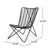 Syemin Patio Modern Accent Chairs, Outdoor Conversation Chairs, with Leisure Used, for Backyard, Garden, Gray, 24.5"*33.5"*35.5" - 2 of 4
