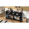 Vynxaria 55.4" Modern Entryway Console Table with Storage Drawers and Poplar Legs - 2 of 4