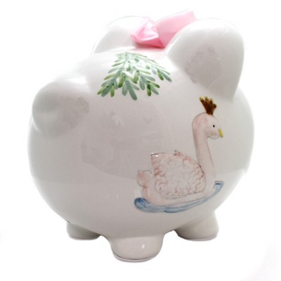 Serena The Swan Ceramic Piggy Bank with Crown