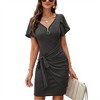 Clearlove Womens Casual Short Sleeve T Shirt Dress 2025 Summer Bodycon Wrap Ruched Mini Night Out Sundress - 4 of 4