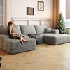 Whisen Convertible Sleeper Sofa Bed, Plush Corduroy Fabric, Back Support with Pillow - 3 of 4
