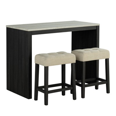 Aukfa 3-Piece Farmhouse Counter Height Dining Set, Wood Kitchen Dining Table Set for Small Places