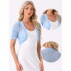 INSPIRE CHIC Women's Casual Short Sleeve Mesh Sheer Open Front Cropped Cardigan Shrug - 2 of 4