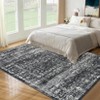 Vintage Abstract Area Rugs for Living Room Bedroom Washable Low Pile Non Slip Carpet Indoor Ultra Soft Retro Printed Distressed Rug - 4 of 4