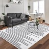 2'x6' Washable Modern Berber Stripe Rug, Low Pile, Non-Slip, Soft & Foldable, Ideal for Living Room, Bedroom, Dining, Office, Beige Blue - 3 of 4