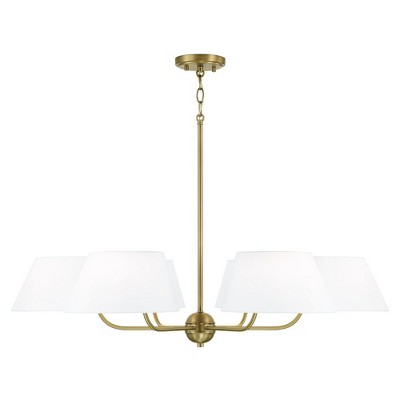 Capital Lighting Welsley 6 - Light Chandelier in  Aged Brass