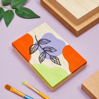 Unfinished MDF Wood Rectangle Blocks for DIY Crafts, 4 Pack