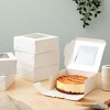 Juvale 50 Pack 6x6 Bakery Boxes with Window for Desserts, Treat Containers for Cupcakes, Pastries, Cookies (White) - 2 of 4