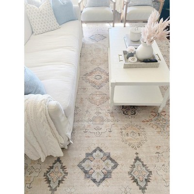 Beckett Beige and Brick Red Chenille Polyester Rectangle Area Rug