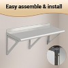 Stainless Steel Wall Shelf,Commercial Wall-Mounted Rack with Backsplash and Two Brackets,Heavy-Duty Metal Shelving for Kitchen,Restaurant,Garage - 4 of 4