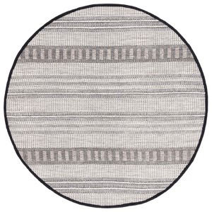 Natura NAT931 Flat Weave Indoor Area Rug - Grey/Black - 6' Round - Safavieh - 1 of 4