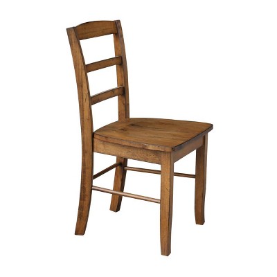 Pecan Solid Para Wood High Ladderback Side Chair Set of 2