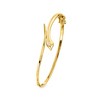 Pure Collection by Ross-Simons 18kt Gold Vermeil Snake Bypass Bangle Bracelet With Single Lab-Grown Diamond - 3 of 4