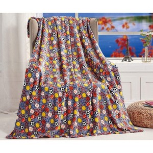 Noble House Extra Plush And Comfy Microplush Throw Blanket (50" X 60") Play Ball - 1 of 3